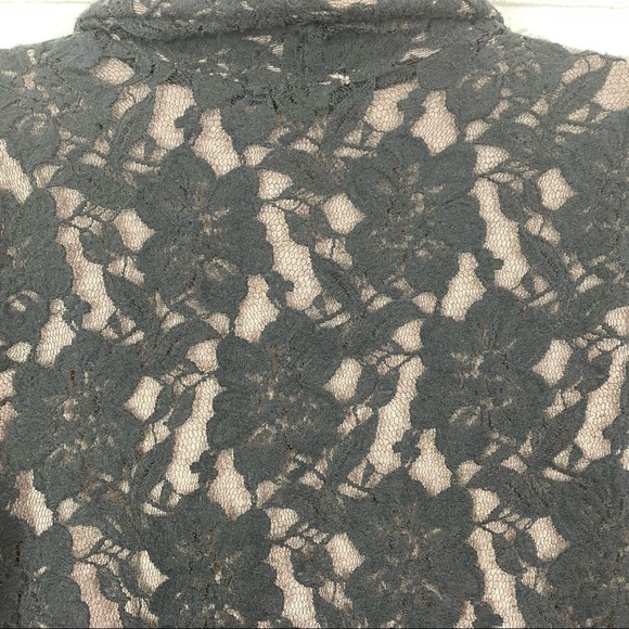 Nic + Zoe Black & Tan Lace Burnout Wool Blazer Jacket Size Petite Medium - Picture 10 of 15